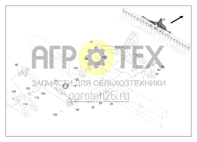 Чертеж  Exaktstriegel 6000 f?r Primera DMC (2) / Zylinder / Striegelkonsole (ETB-0000008941) 