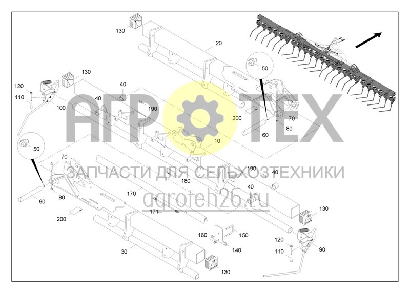 Чертеж  Exaktstriegel 6000 f?r Primera DMC (1) / Striegelarme (ETB-0000008943) 