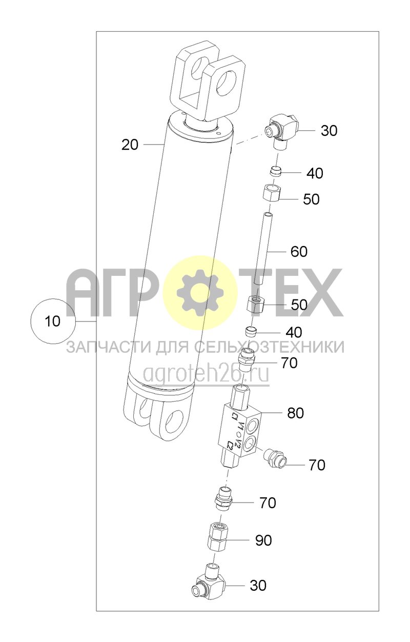 Чертеж  Hydraulikzylinder Vorderfurcheneinstellung (ETB-0000009108) 