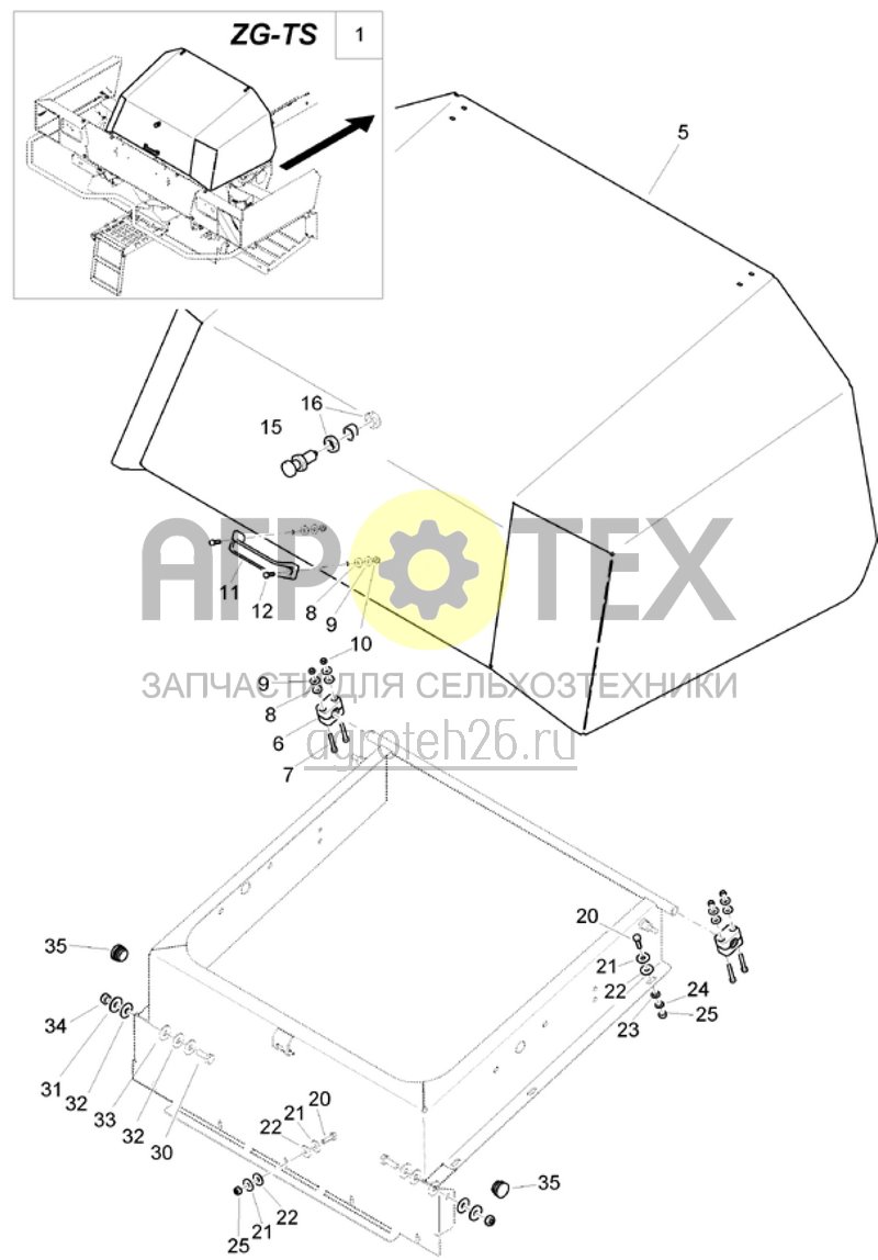 Чертеж  Крышка шлюза ZG-TS часть I (ETB-000847) 