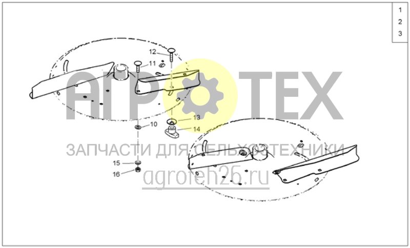  Базовые разбрасывающие лопатки (ETB-000925)  (№14 на схеме)
