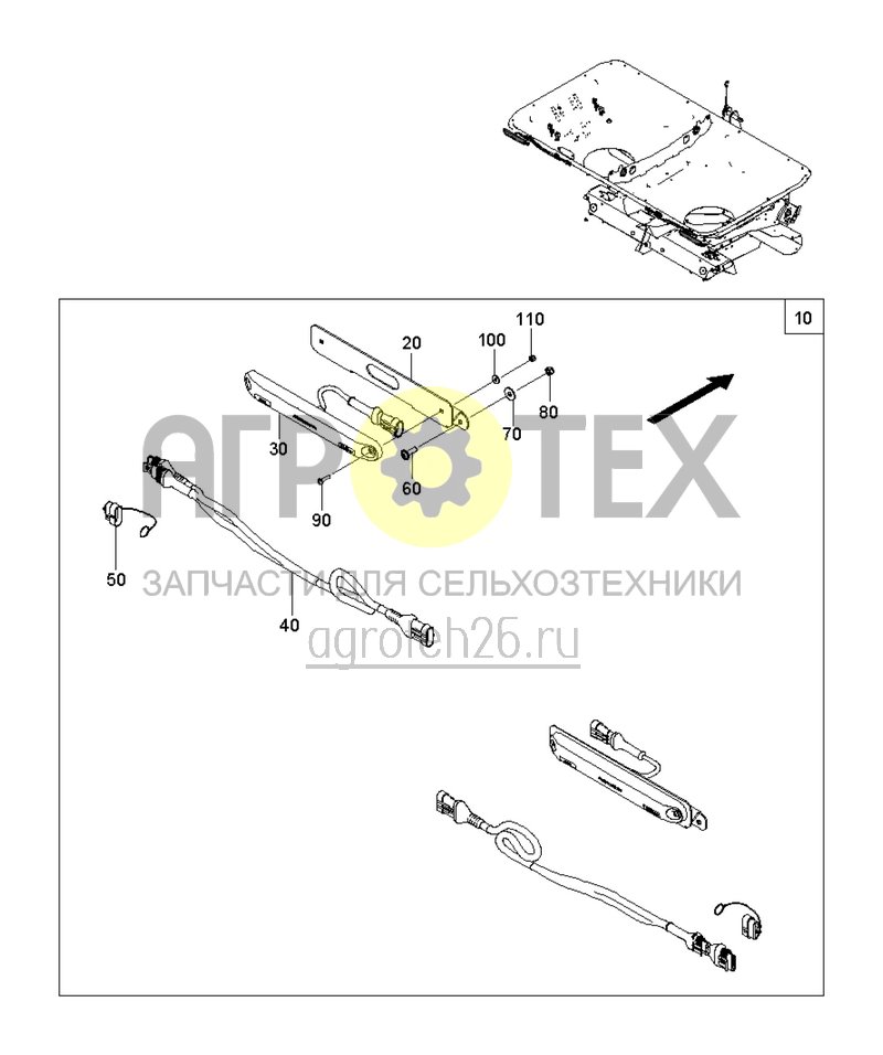  Комплект освещения переднего разбрасывателя (ETB-001087)  (№50 на схеме)