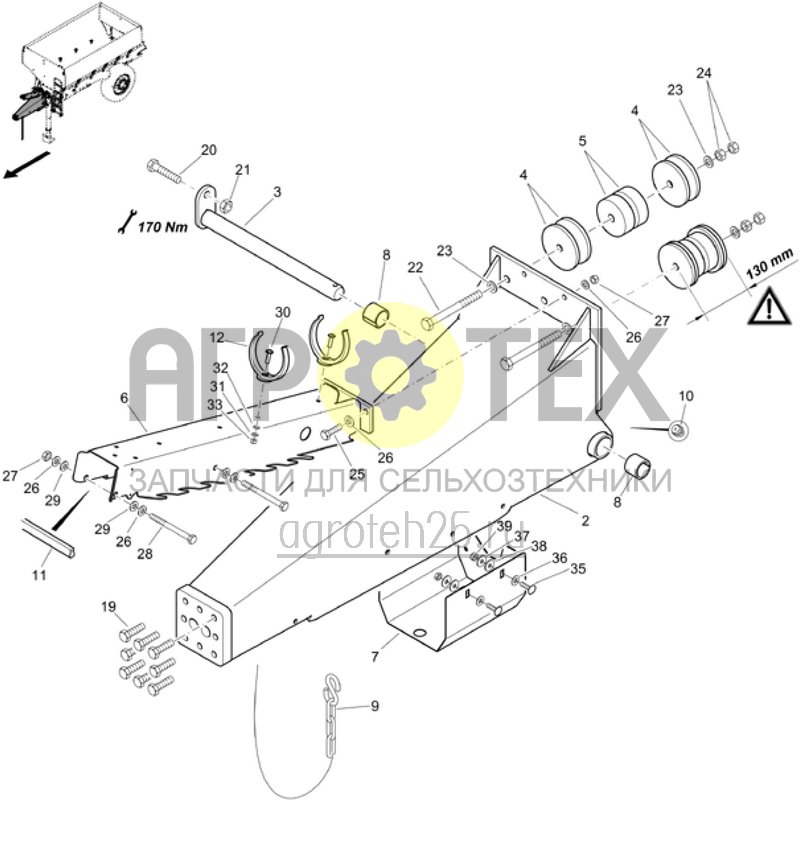 Чертеж  (RUS)Zugdeichsel gerade (Obenanh?ngung) (ETB-001209) 