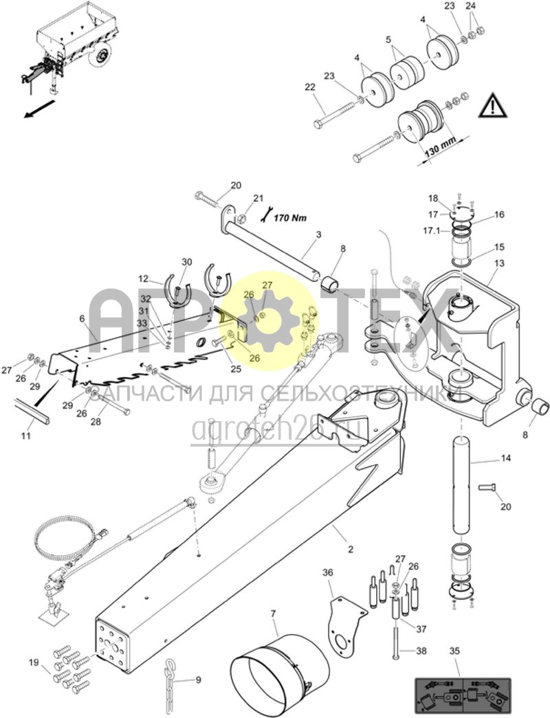 Чертеж  (RUS)Lenkdeichsel (Oberanh?ngung) (ETB-001212) 