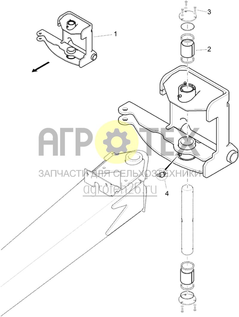  (RUS)Deichselaufnahme (ETB-001213)  (№2 на схеме)