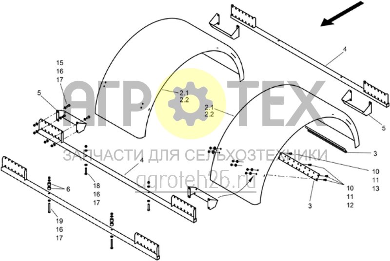 Чертеж  (RUS)Kotfl?gel 700/1350 (ETB-001217) 