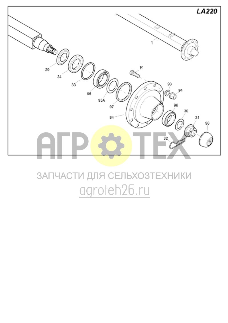  (RUS)Achse ungebremst (LA220) (ETB-001224)  (№95 на схеме)