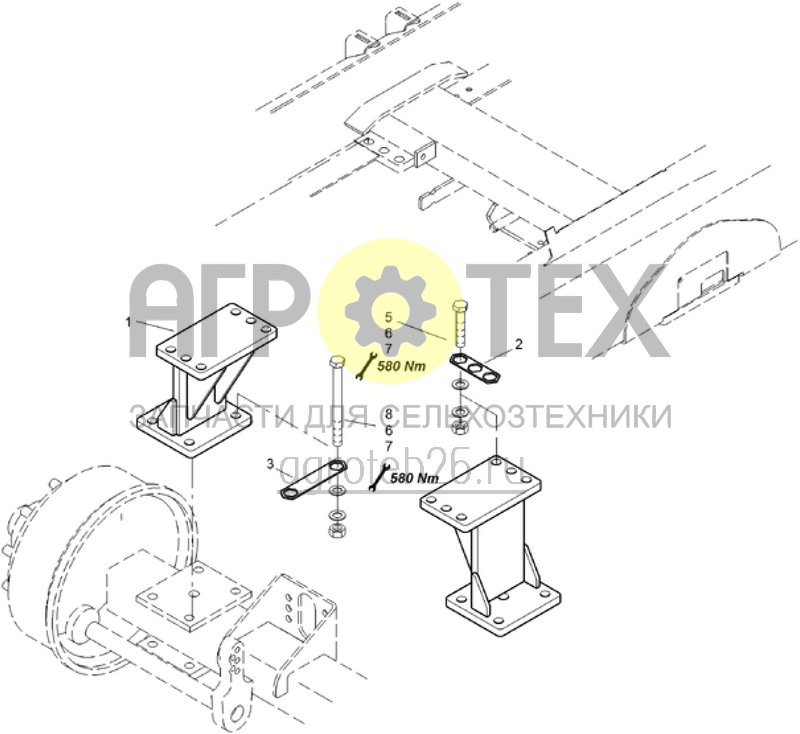 Чертеж  (RUS)Achsbock 280 mm (f?r Achse 947014 und 947078) (ETB-001230) 