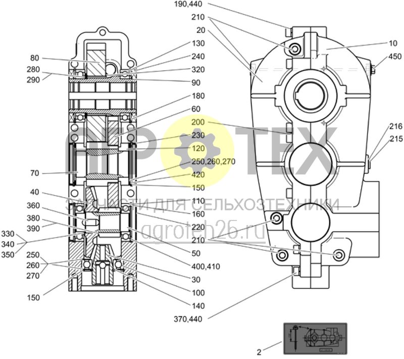  (RUS)Getriebe (ZG-B Kratzboden) (ETB-001277)  (№215 на схеме)