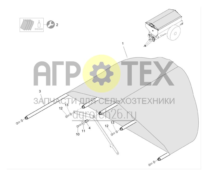  (RUS)Abdeckschwenkplane (ETB-001338)  (№1 на схеме)