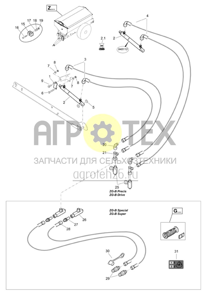 Чертеж  (RUS)Abdeckschwenkplane mit hydraulischer Bet?tigung (ETB-001339) 