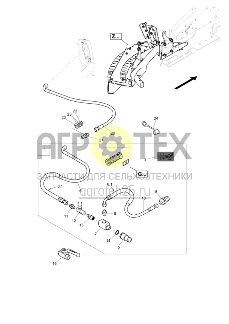 Чертеж  (RUS)Limiter links Bet?tigung ?ber Steuerger?t (ETB-001348) 