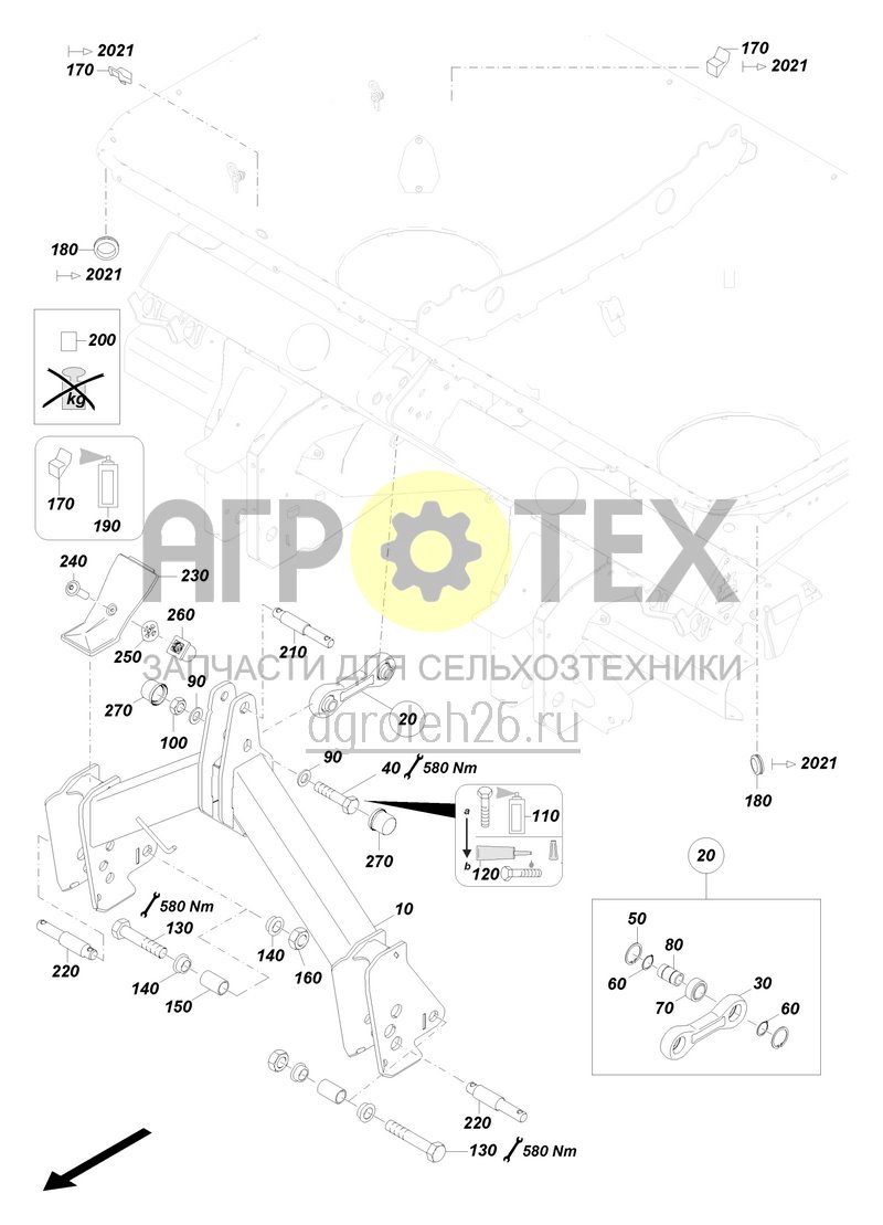 Чертеж  (RUS)Getriebe au?en hydraulisch (geschaltet) - EA344/EA345 (ETB-001358) 