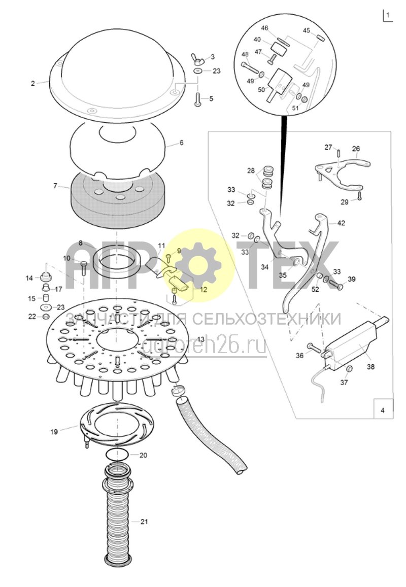 Чертеж  (RUS)Verteilerkopf mit Fahrgasse 12.5cm Reihenabstand / 24 Ausl?ufe (ETB-001506) 