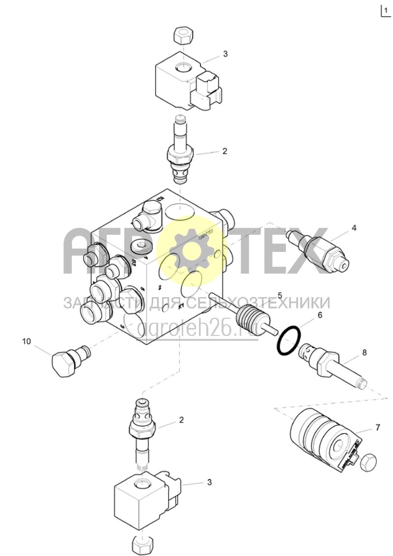  (RUS)GD750 Steuerblock Spuranreisser (ETB-001979)  (№7 на схеме)