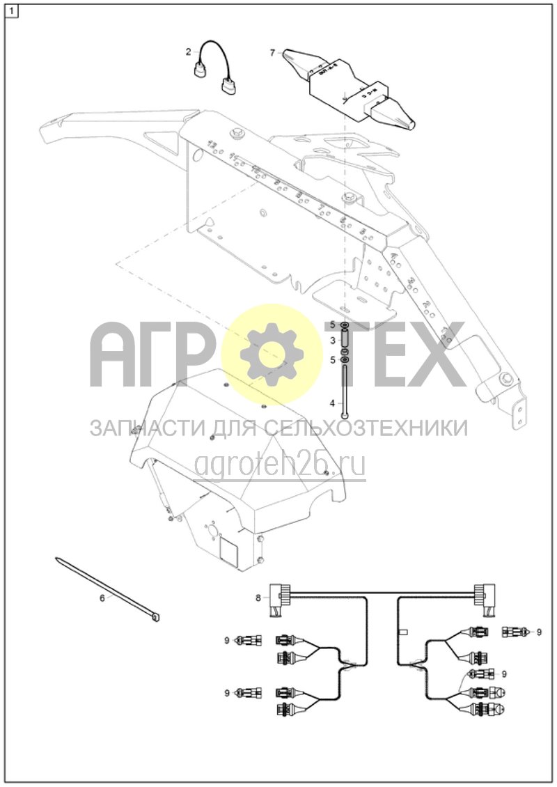 Чертеж  (RUS)Kabelbaum ISOBUS Erweiterung (Reihen 9-12) Standard (ETB-002064) 