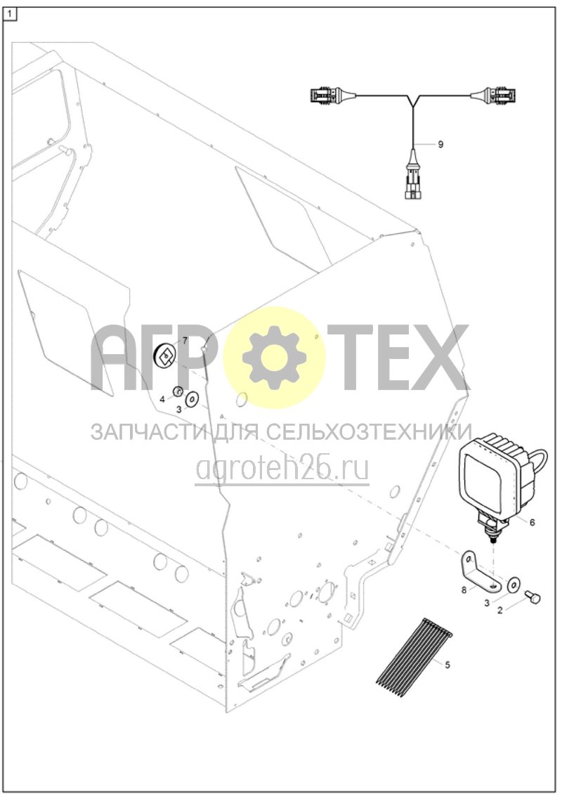 Чертеж  Светодиодное рабочее освещение (ETB-002450) 