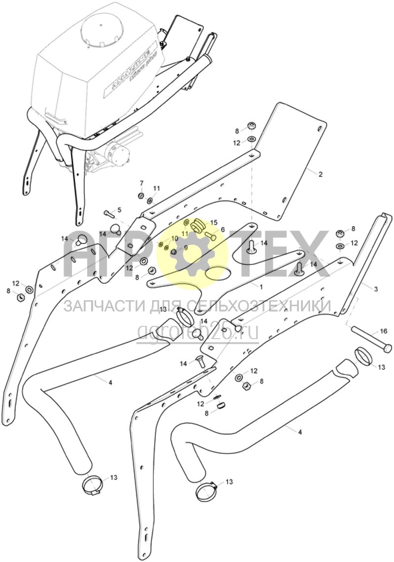 Чертеж  (RUS)Beh?lterkonsole f?r Mikrogranulatstreuer Anbau an Bef?llschnecke (ETB-002472) 