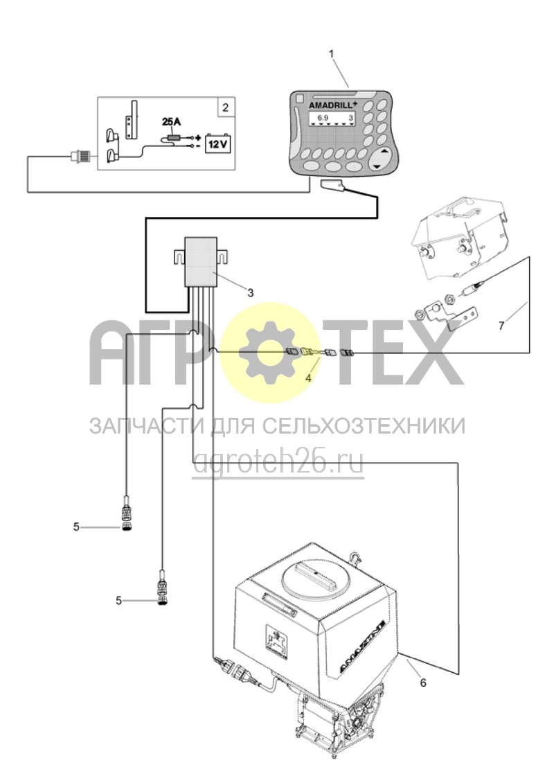  (RUS)Mikrogranulatstreuer / Bordrechner mit Elektrischen komponenten (ETB-002493)  (№2 на схеме)