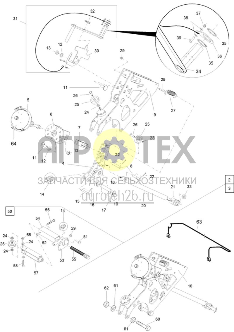 Чертеж  (RUS)Druckluftbremsanlage - Montageteile LI / RE (ETB-002594) 