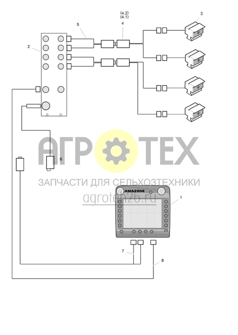 Чертеж  (RUS)CCI.CAM Systemaufbau vier Kameras (ETB-002649) 