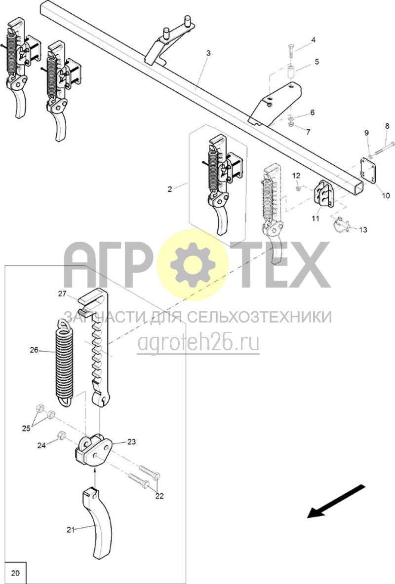  (RUS)Spurlockerer / Anbaurahmen (ETB-002894)  (№21 на схеме)
