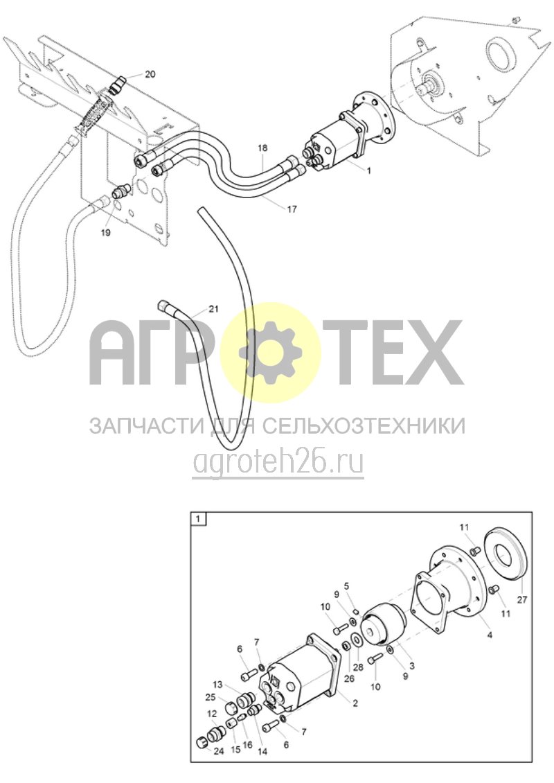 Чертеж  (RUS)Hydraulischer Gebl?seantrieb ?ber Traktorsteuerger?t (ETB-003066) 