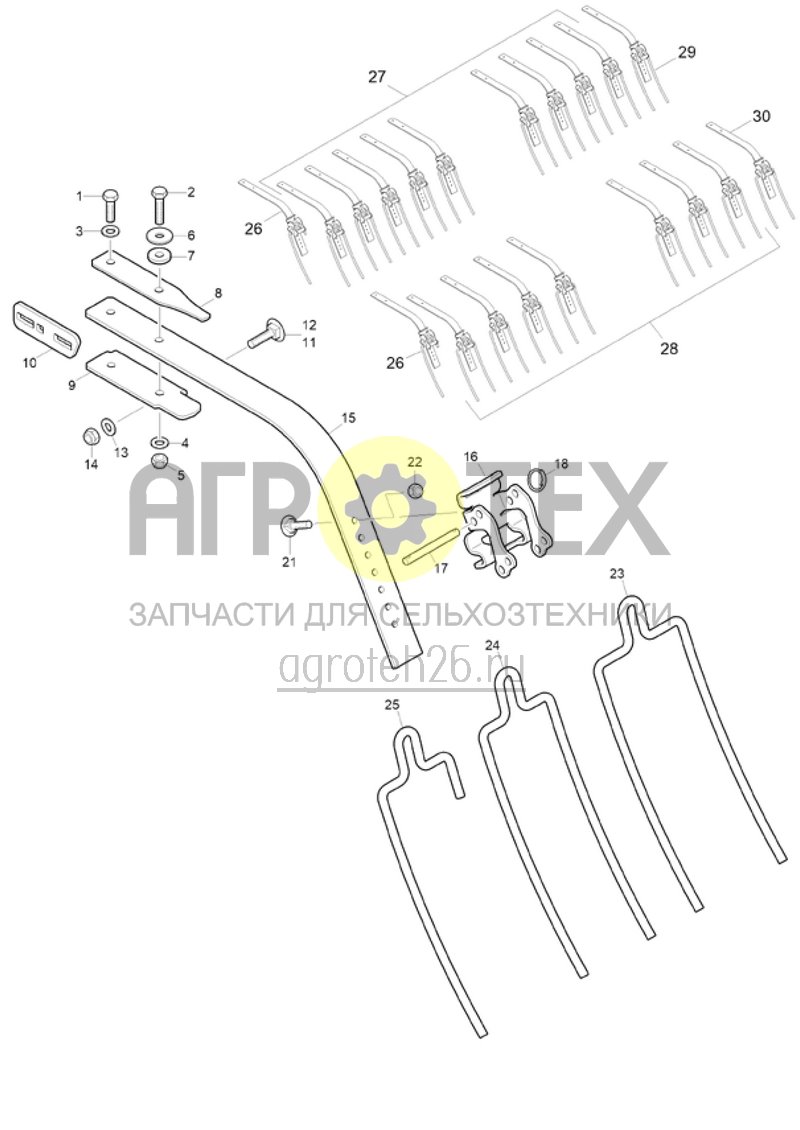  (RUS)Striegelsatz am Twin TeC-Schar (ETB-003221)  (№25 на схеме)