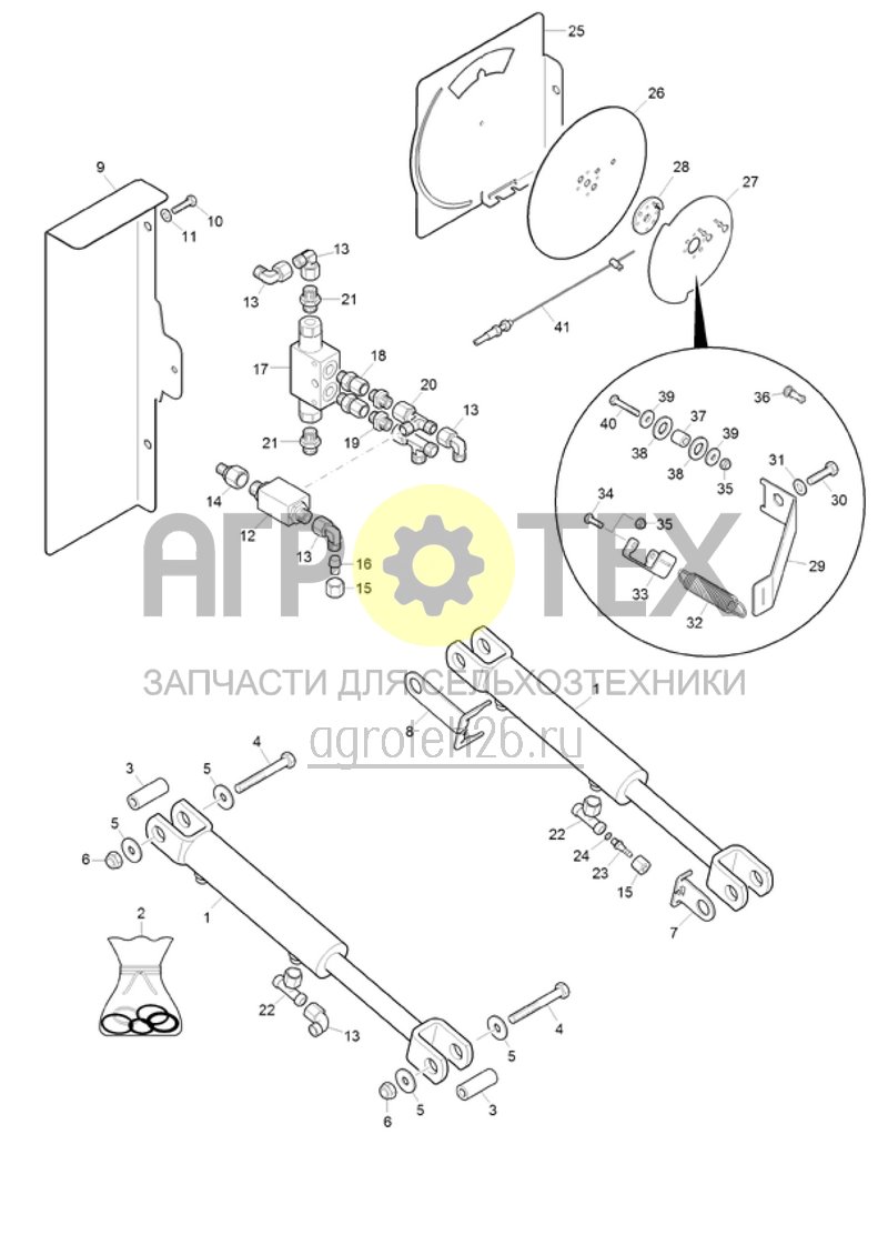 Чертеж  (RUS)Hydraulische Schardruckverstellung (1) (ETB-003224) 