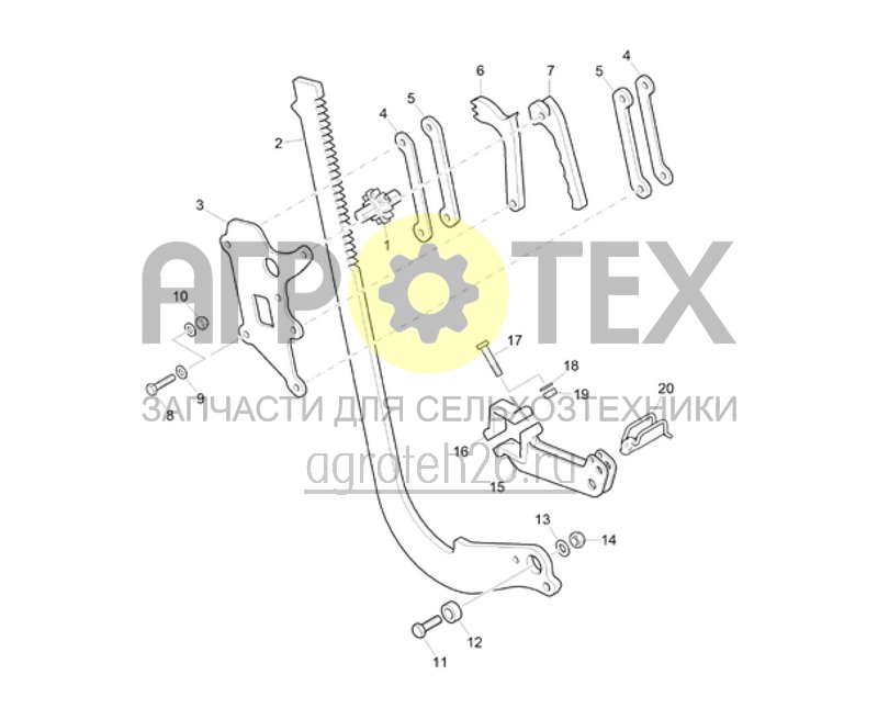 Чертеж  (RUS)Anbindung Exaktstriegel (ETB-003381) 