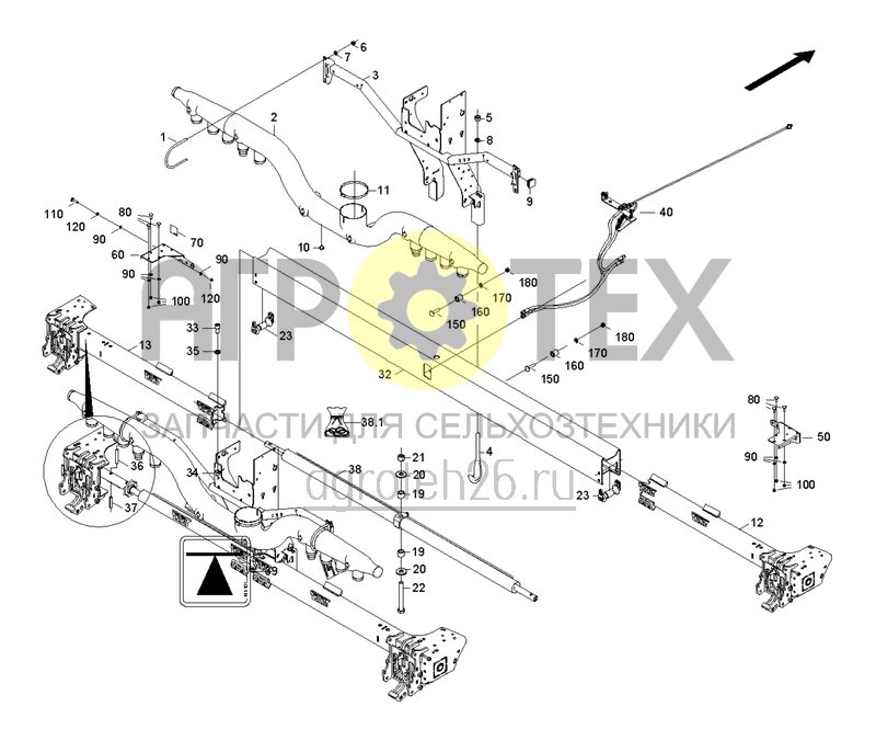  Дважды телескопируемая рама Precea 4500-2C 42,85 - 80 см (1) (ETB-003638)  (№22 на схеме)