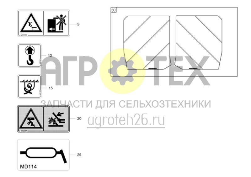  Предупреждающие знаки (ETB-003652)  (№30 на схеме)