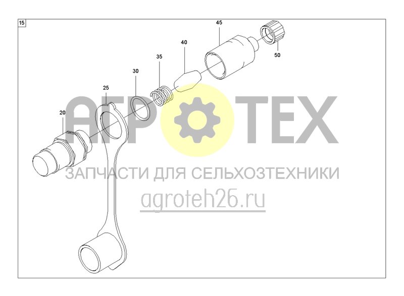 Чертеж  Гидравлический разъем для маркеров (2) (ETB-003657) 