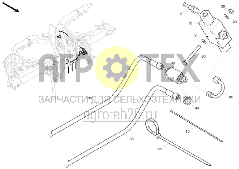 Чертеж  Гидравлический разъем для маркеров (ETB-003661) 