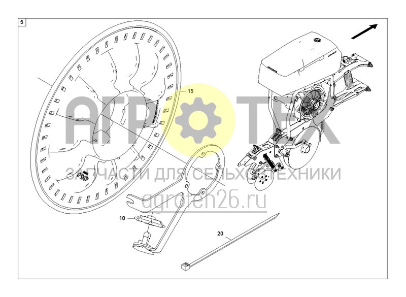  Распределительный диск - кукуруза 5,0 мм (ETB-003714)  (№15 на схеме)