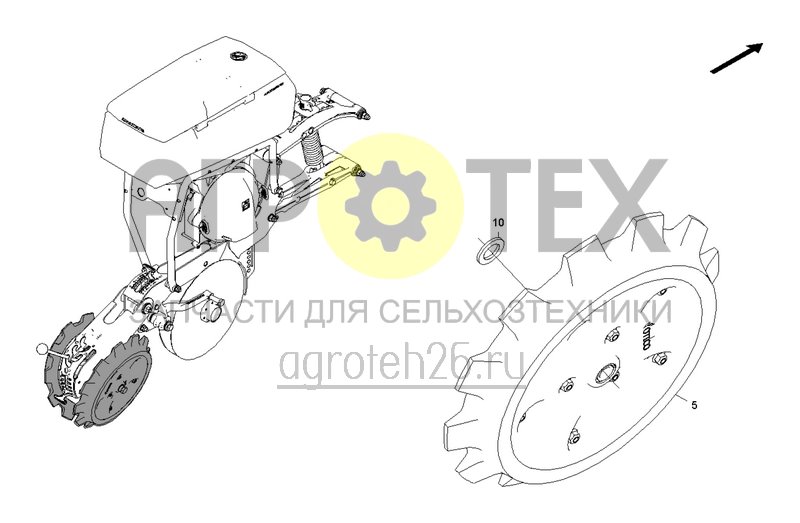  Широкие прикатывающие катки 50 мм, с зубьями (ETB-003728)  (№5 на схеме)