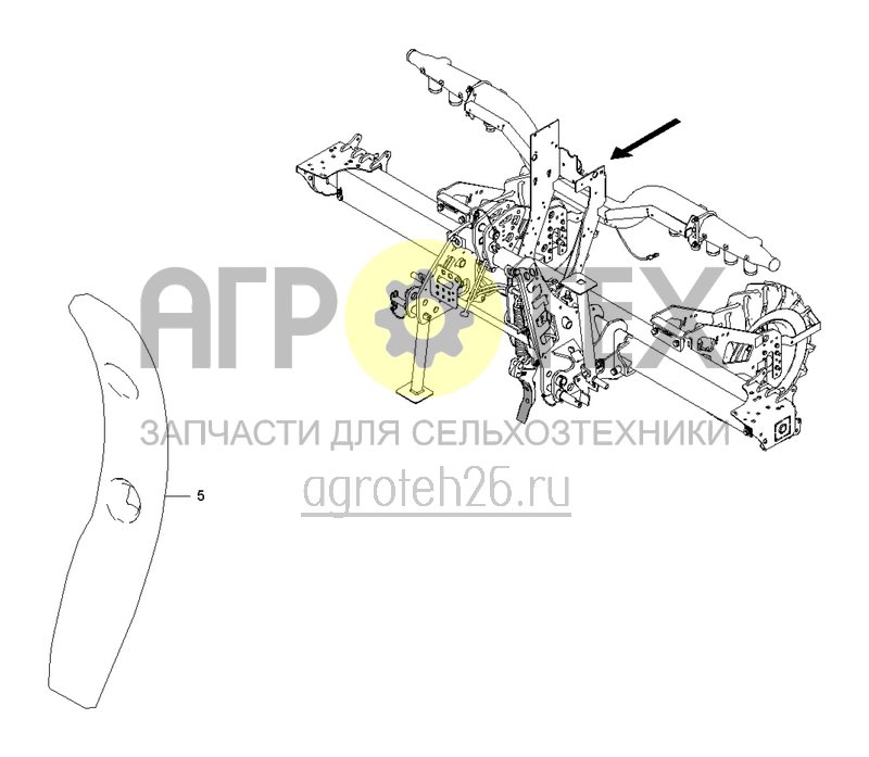  Узкий сошник для следорыхлителя колес трактора HD (ETB-003744)  (№5 на схеме)