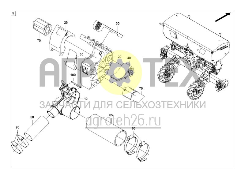 Чертеж  Дозатор удобрения для заднего бункера (1) (ETB-003751) 