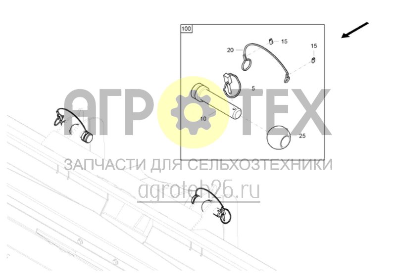 Чертеж  Палец нижней тяги кат. I (ETB-003773) 