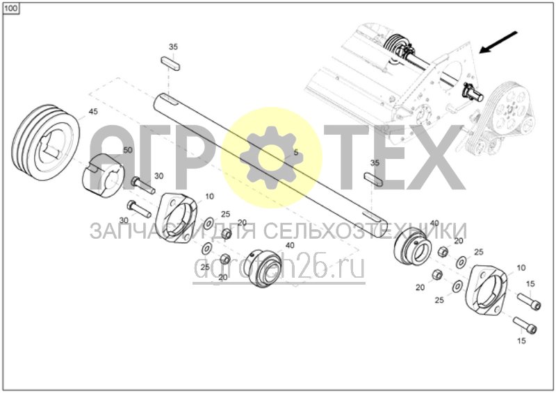 Чертеж  приводной вал (ETB-003777) 