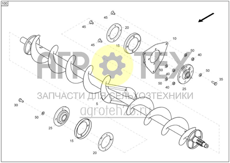 Чертеж  Поперечный шнек (ETB-003783) 