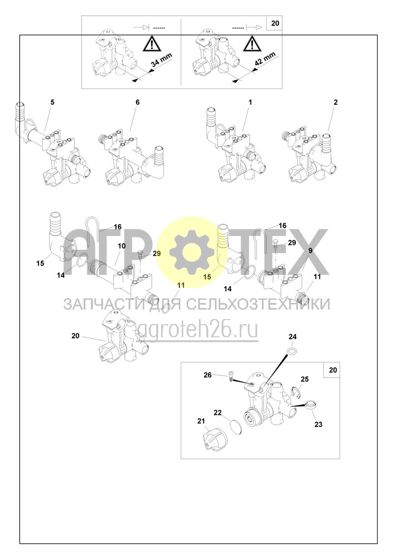 Чертеж  (RUS)D?senk?rper 4-fach mit 90° Anschluss ab 07.2016 (ETB-004048) 