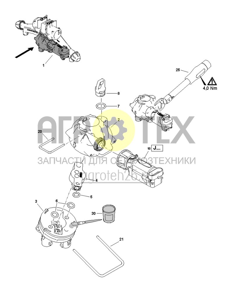 Чертеж  AmaSwitch корпус с 4 форсунками (ETB-004068) 