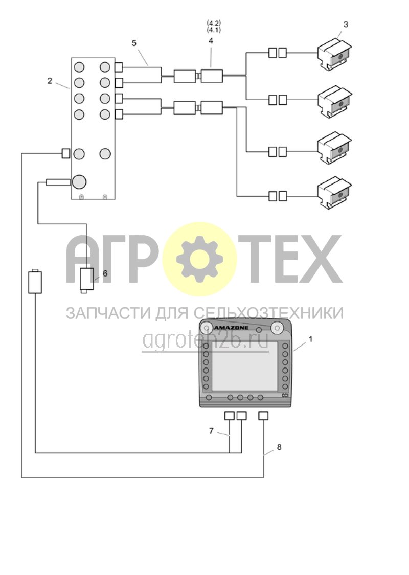 Чертеж  (RUS)CCI.CAM Systemaufbau vier Kameras (ETB-004130) 