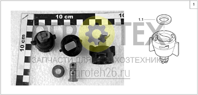 Чертеж  Форсунки двухструйные AI 3070 Injektor (Teejet) (ETB-004143) 