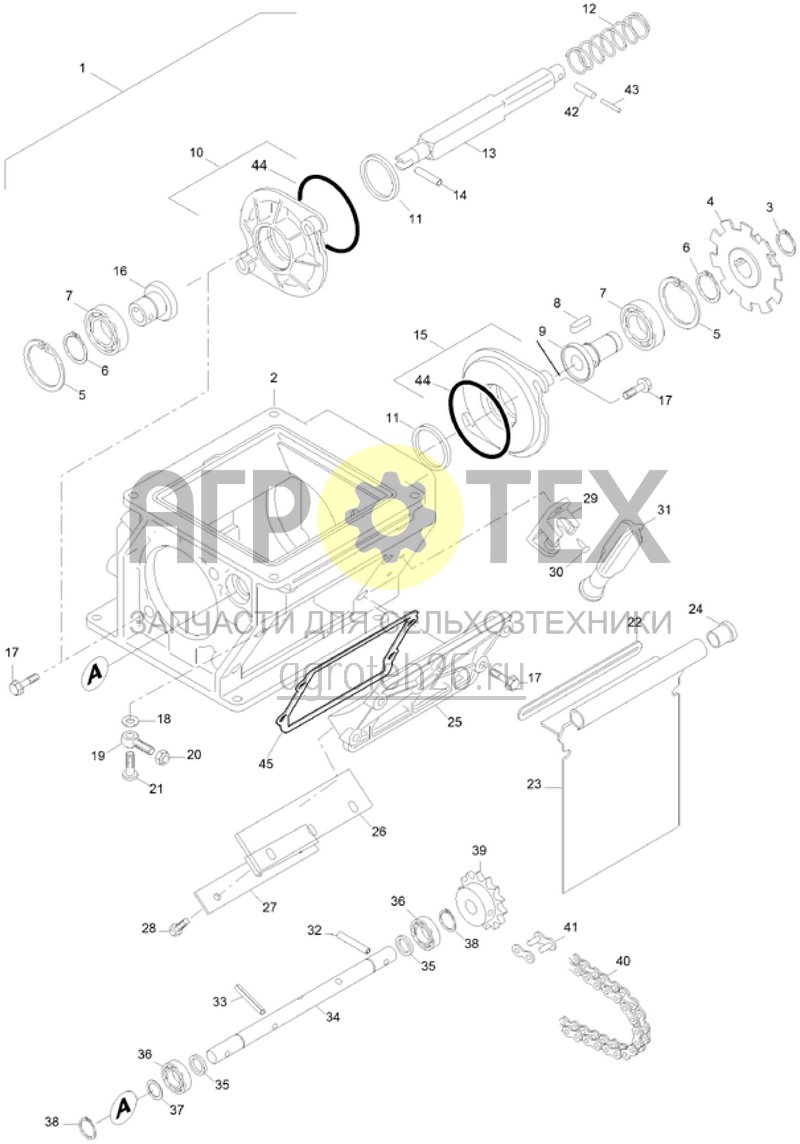  Монтажный комплект для удобрений короткий, с электроприводом дозатора (3) (ETB-004594)  (№34 на схеме)