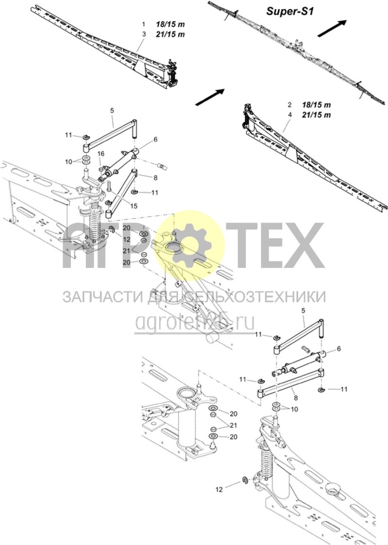 Чертеж  (RUS)Aussenausleger 18/15 m und 21/15 m (ETB-004697) 