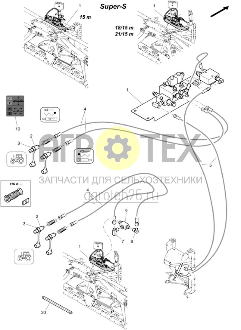 Чертеж  (RUS)Vorwahlklappung - Traktoranschluss Super-S (ETB-004709) 