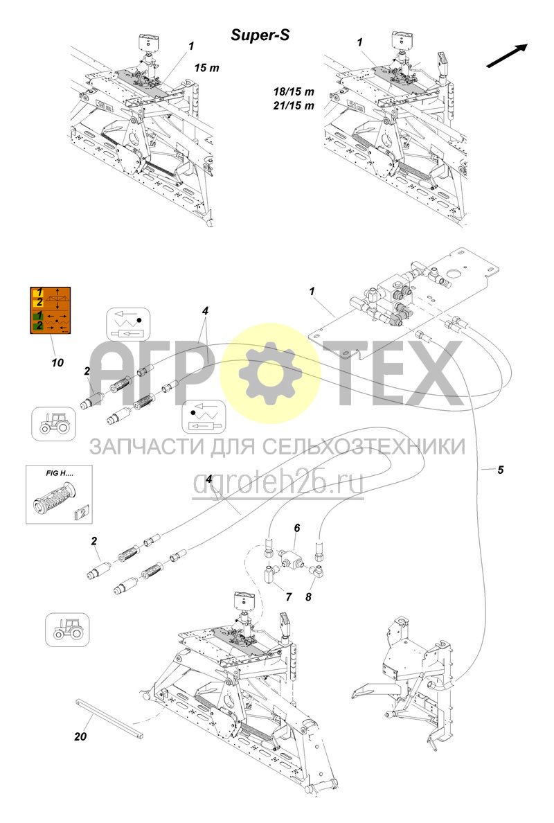 Чертеж  (RUS)Standardklappung - Traktoranschluss Super-S (ETB-004788) 