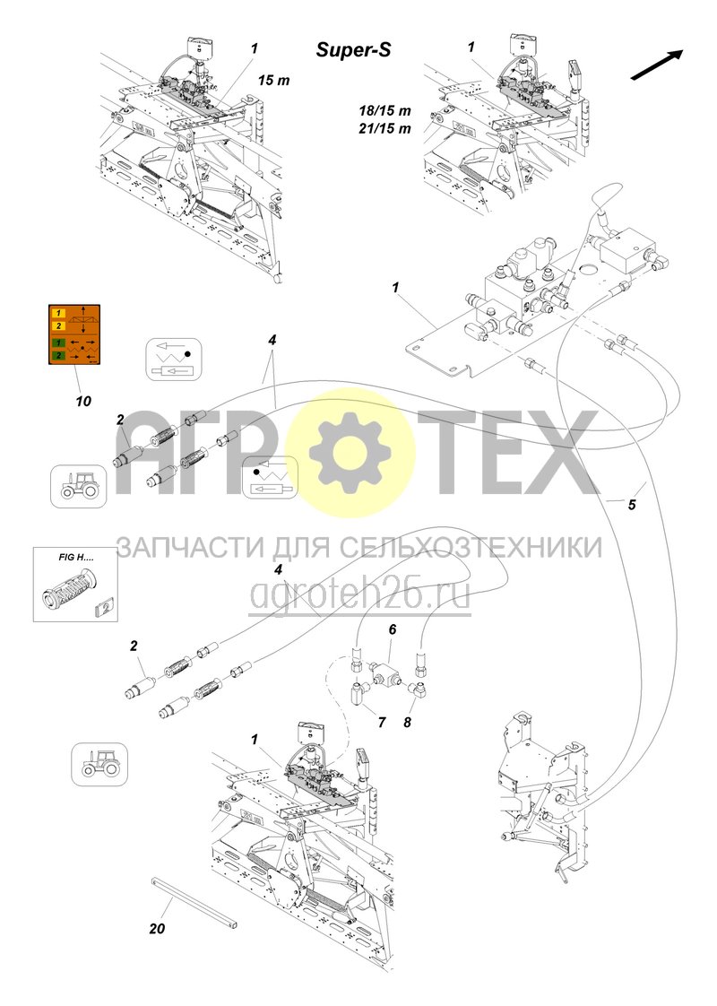 Чертеж  (RUS)Vorwahlklappung - Traktoranschluss Super-S (ETB-004793) 